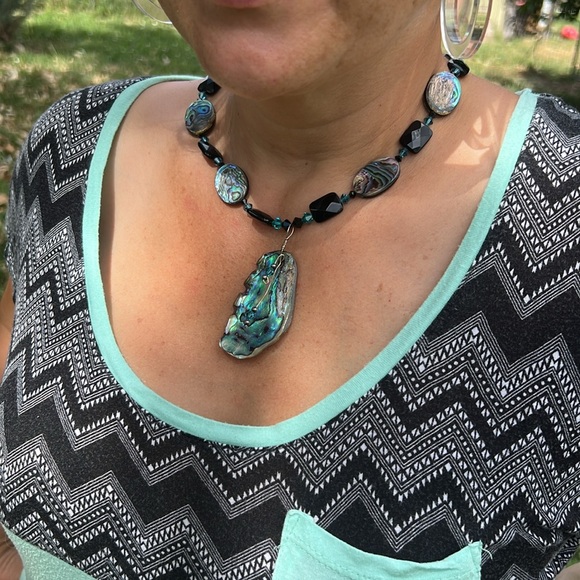 Silpada necklace sterling abalone shell - Picture 3 of 10